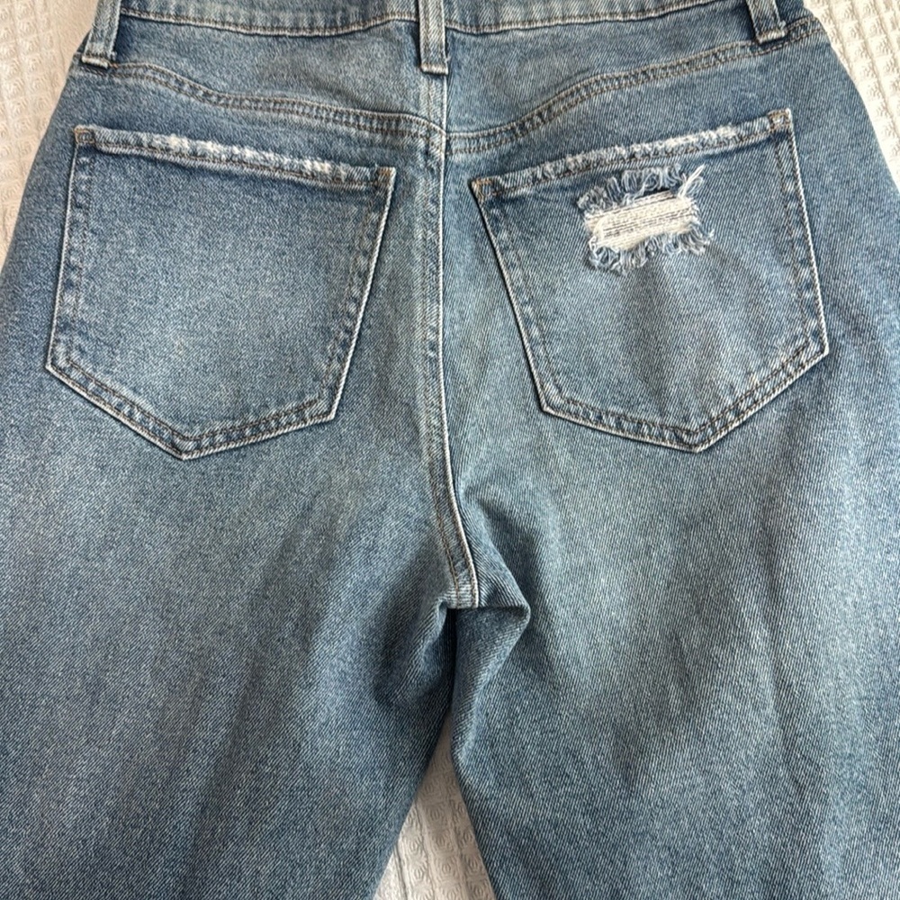 SO Blue Cropped Ankle Jeans with Distressed Style 27/5 - Picture 4 of 7